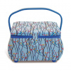 Kazeta - košík na šitie - Blue birds, vel. L - PRIM