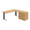OFFICE PRO s.r.o. HOBIS kancelársky stôl pracovný, zostava ľavá - FE 1800 60 HR L, dub