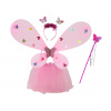 LEAN TOYS Kostým víly, kostým motýľa, ružové krídla