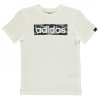 adidas Logo T Shirt Junior Black/Wht/Grey 13 Years