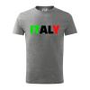 Italy Nápis - Tričko detské bavlnené - 104-110cm / 3-4 roky ( Tmavosivý melír )