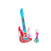 LEAN TOYS Elektrická gitara s ružovým mikrofónom