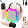 PRENOSNÝ REPRODUKTOR SADA PRE KARAOKE RGB 2 MIKROFÓNY USB TF MINI JACK