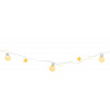 Reťaz MagicHome Vianoce Ball, 20x LED teplá biela, s guľami a hviezdami, zlatá, 2xAA, jednoduché svietenie, osvetlenie, L-1,9 m