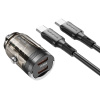 Nabíjačka do auta Borofone BZ29B vrátane dátového kábla Lightning Dual 36W priehľadná-čierna