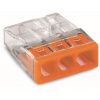 WAGO Svorka 2273-203 instalační PUSH WIRE® krabicová pro plné vodiče, 3 x 2,5 mm² , oranžová/transparentní
