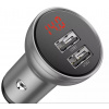 Nabíjačka do auta Baseus Digital Display Dual USB Car Quick Charger 24W Silver (CCBX-0S)