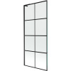 Mexen Next L, 1-krídlová vaňová zástena 80 x 150 cm, 6mm číre sklo-čierny vzor, čierny profil, 895-080-000-03-77-70