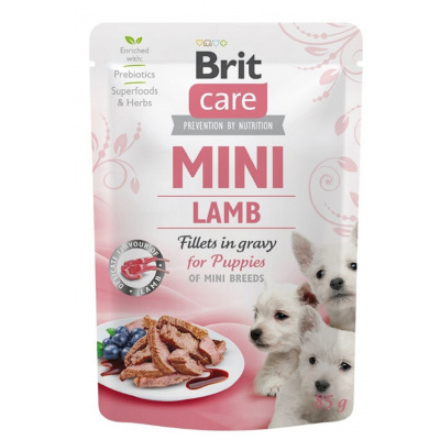 Brit Care Mini Puppy Lamb Fillets In Gravy kompletné superprémiové krmivo pre šteňatá mini plemien kapsička 85 g