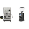 Profitec GO, brushed stainless steel + Eureka Atom Specialty 65, black