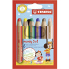 Pastelky STABILO woody 3 v 1, 6 farieb (4006381117388)