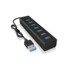 ICY BOX IB-HUB1700-U3 USB 3.0 zu 7-Port USB 3.0 Type-A Hub, Alu-Gehäuse, Netzteil 5V/3A 7 portů USB 3.0 hub čierna; IB-HUB1700-U3
