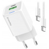 COLORWAY 1x USB-C/ sieťová nabíjačka/ GaN/ PD/ PPS/ QC/ 35W/ Vrátane 100cm kábla/ Biela
