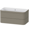 DURAVIT Happy D.2 Plus c-bonded závesná skrinka s nábytkovým umývadlom bez otvoru, 2 zásuvky, 975 x 490 x 480 mm, kameňovo šedá matná lakovaná, HP4638N9292