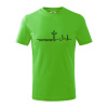 Jesus Saved My Life kríž ekg - Tričko detské bavlnené - 104-110cm / 3-4 roky ( Apple Green )