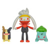 Jazwares Pokémon Battle Figurka Set 3-Pack Morpeko (Full-Belly Mode), Bulbasaur #1, Raboot 5 cm