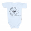Body krátky rukáv Baby Nellys, Made with love, svetlo modré, veľ. 80, 80 (9-12m)