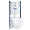 Grohe Solido Set predstenovej inštalácie, klozetu Euro Ceramic a dosky SoftClose, tlačidlo Arena Cosmopolitan, chróm 39700000-GR