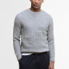 Barbour Casey Cable-Knit Crew Neck Jumper — Light Grey - XL