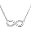 Strieborný náhrdelník s kryštálmi Swarovski bielej infinity,osmička-nekonečno 32023.1