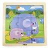 Viga Drevené puzzle Slon 9ks