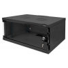 DIGITUS DN-38011 Nástěnná skříň 4U, SOHO, nemontovaná 241x540x400 mm, celoskleněné přední dveře, černá (RAL 9005)