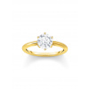 Thomas Sabo TR2474-414-14-54 Gold-plated Ring with white Stone in Brilliant-cut
