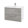 Dreja Umývadlová skrinka GIO SZZ2 80 - N01 Biela lesk / Úchytka T04 / D01 Betón