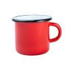 Celofarebný Premium plechový hrnček – červený