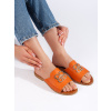 Shelvt Stylish orange women's flip-flops hnedá 37 Shelvt 0000296520220