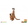 Surikata s mláďaťom zooted plast 8cm svetlo hnedá