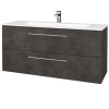 Dreja Umývadlova skrinka GIO SZZ2 120 - D16 Tmavý betón / Úchytka T04 / D16 Tmavý betón