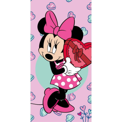 Ružová froté detská osuška 70x140 cm Minnie - Jerry Fabrics