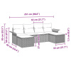 vidaXL 6-dielny záhradný sofa set s vankúšmi Béžový poly ratan - Béžová - 266080-282743