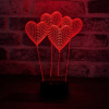 Stolná 3D LED lampa Balóny v tvare srdca