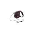 FLEXI Black Design Vodítko ružové XS - 3m do 8kg - kábel