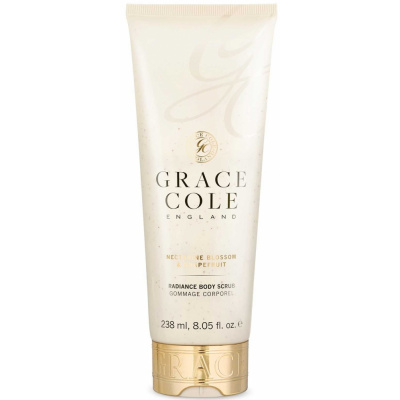 Grace Cole Boutique Nectarine Blossom & Grapefruit rozjasňujúci telový peeling With Extracts of Vitamin E Honey & Mandarin 238 ml