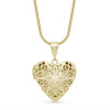 Biju VERONA 2649 Retiazka pozlátená 14k zlatom medailón srdce filigrán