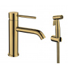 Sapho RHAPSODY Umývadlová stojánkova batéria s bidetovou sprškou, zlato mat 1209-09GB