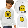 Mikina - FunAndstyle Detská mikina veľkosť 116 dlhá biela, viacseklárová rukáv (LEGO Detská mikina vlastných názvov - 116 cm)