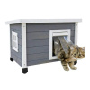 Drevená búda pre mačky KERBL RUSTICA 57 x 45 x 43 cm, šedá (Drevená búda pre mačky KERBL RUSTICA 57 x 45 x 43 cm, šedá)