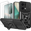 FS zadná časť pre Xiaomi POCO X6 5G / Redmi Note 13 Pro 5G CAMSHIELD PRO RING čierny + 2× TEPRENÉ sklo pre Xiaomi Poco X6 / X6 PRO | OCHRANNÉ TVRDÉ SKLO 9H (Puzdro Xiaomi POCO X6 5G / Redmi Note 13 Pr