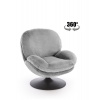 Halmar Kreslo Shell, sivé, otočné 360°