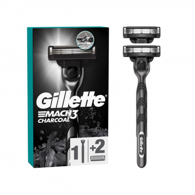 Gillette Mach3 Charcoal holiaci strojček + 2 hlavice