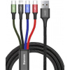 Baseus CA1T4-B01 Fast 4in1 Kabel Lightning, 2x USB-C, MicroUSB 3.5A 1.2m Black