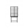 Ferm Living Vitrína Haze Reeded, vlnité sklo – čierna