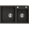 Mexen Tomas, granitový drez 800x500x190 mm, 2-komorový, čierna - zlatá metalíza, 6516802000-75
