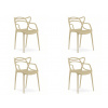 Textilomanie Sada 4 ks plastových stoličiek KATO, béžová