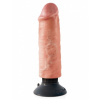 King Cock 6 Vibrating Cock - pružný a realistický vibrátor s prísavkou (15cm)