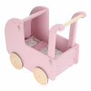 Kočík pre bábiky drevený s perinkou Pink